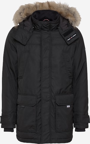 Regular fit Parka invernale di Tommy Jeans in nero: frontale