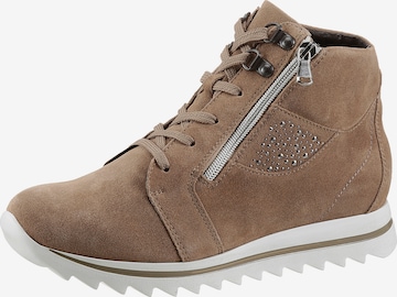 WALDLÄUFER Lace-Up Ankle Boots in Beige: front
