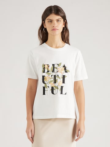 VILA Shirt 'SYBIL ART' in Wit: voorkant