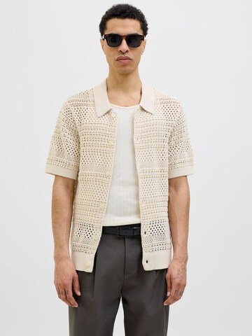 Jack & Jones Premium Comfort Fit Cardigan 'JPRBluwilmer' i hvid: forside