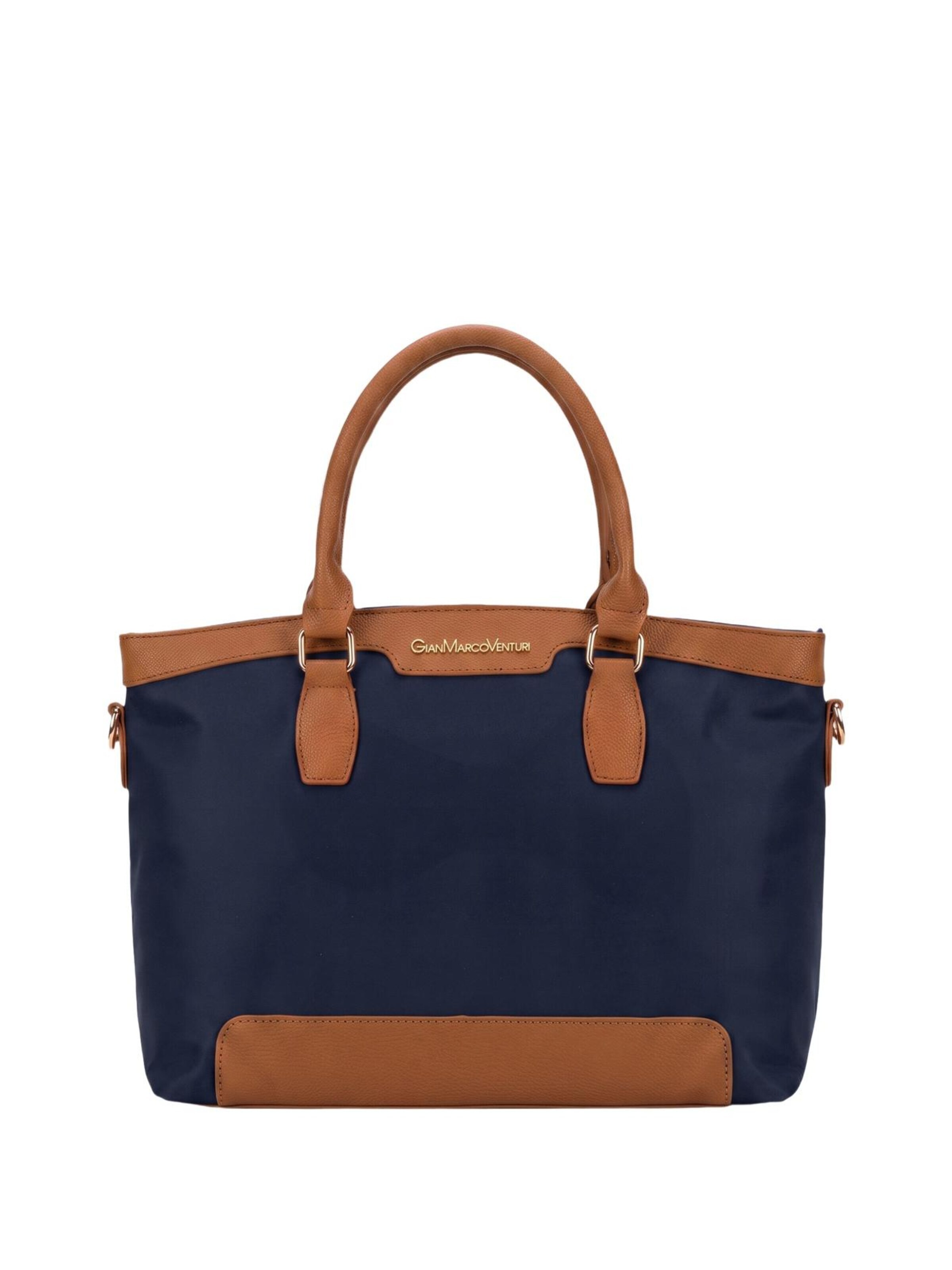 Borsa a spalla di GianMarco Venturi in blu: frontale