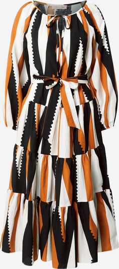 Traffic People Robe-chemise en caramel / noir / blanc, Vue avec produit