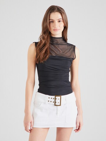 Abercrombie & Fitch Shirt bodysuit in Black: front