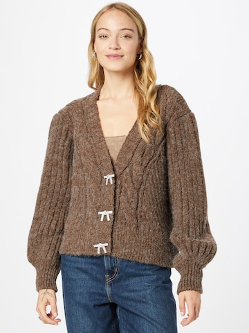 River Island Knit cardigan in Brown: front