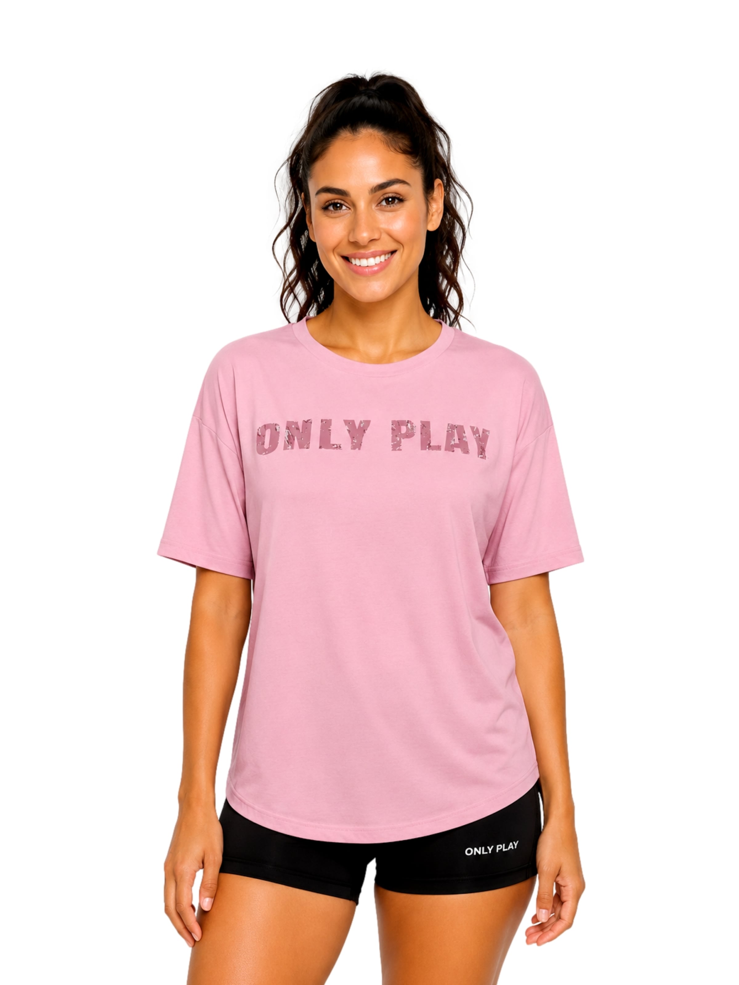 T-shirt fonctionnel ONLY PLAY en rose : devant