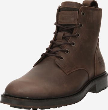 Barbour Lace-Up Boots 'Heyford' in Brown: front