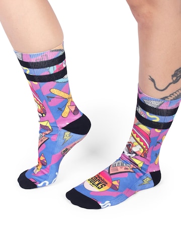 Chaussettes 'Retro Blizzard - Mid High' American Socks en bleu