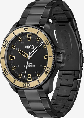 HUGO Red Analog Watch in Black