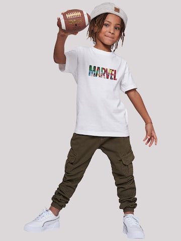 T-Shirt 'Marvel Avengers Logo Characters' F4NT4STIC en blanc