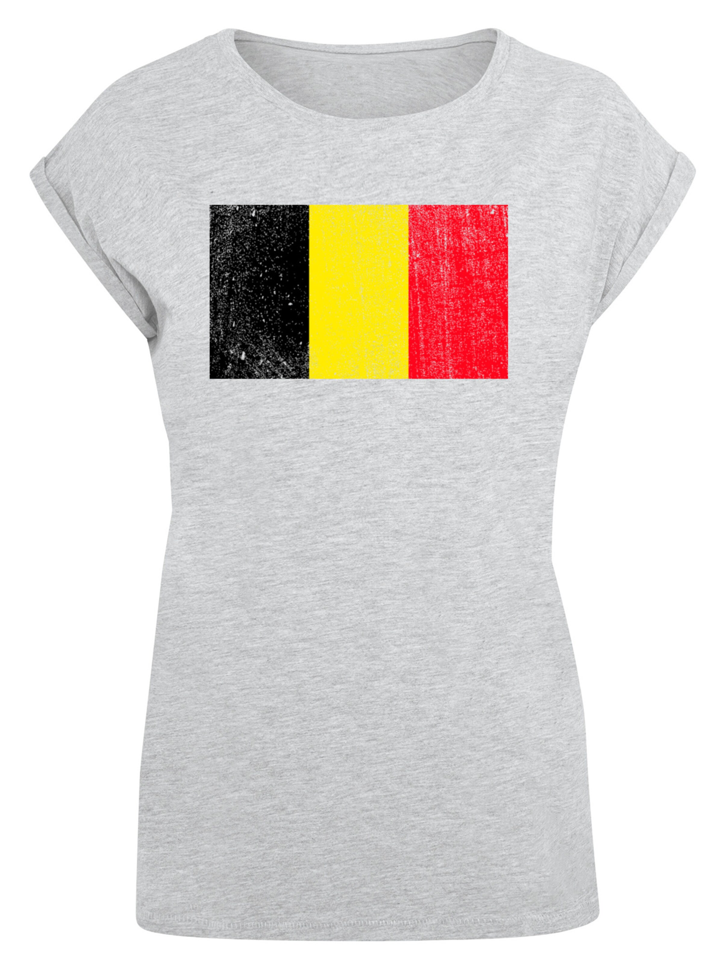 T-shirt 'Belgium Belgien Flagge' F4NT4STIC en gris : devant