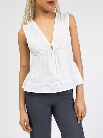 BROKE + SCHÖN Blouse 'Ärmellose Boho Bluse' in White