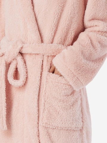 SCHIESSER Long Bathrobe 'Teddy Fleece' in Pink