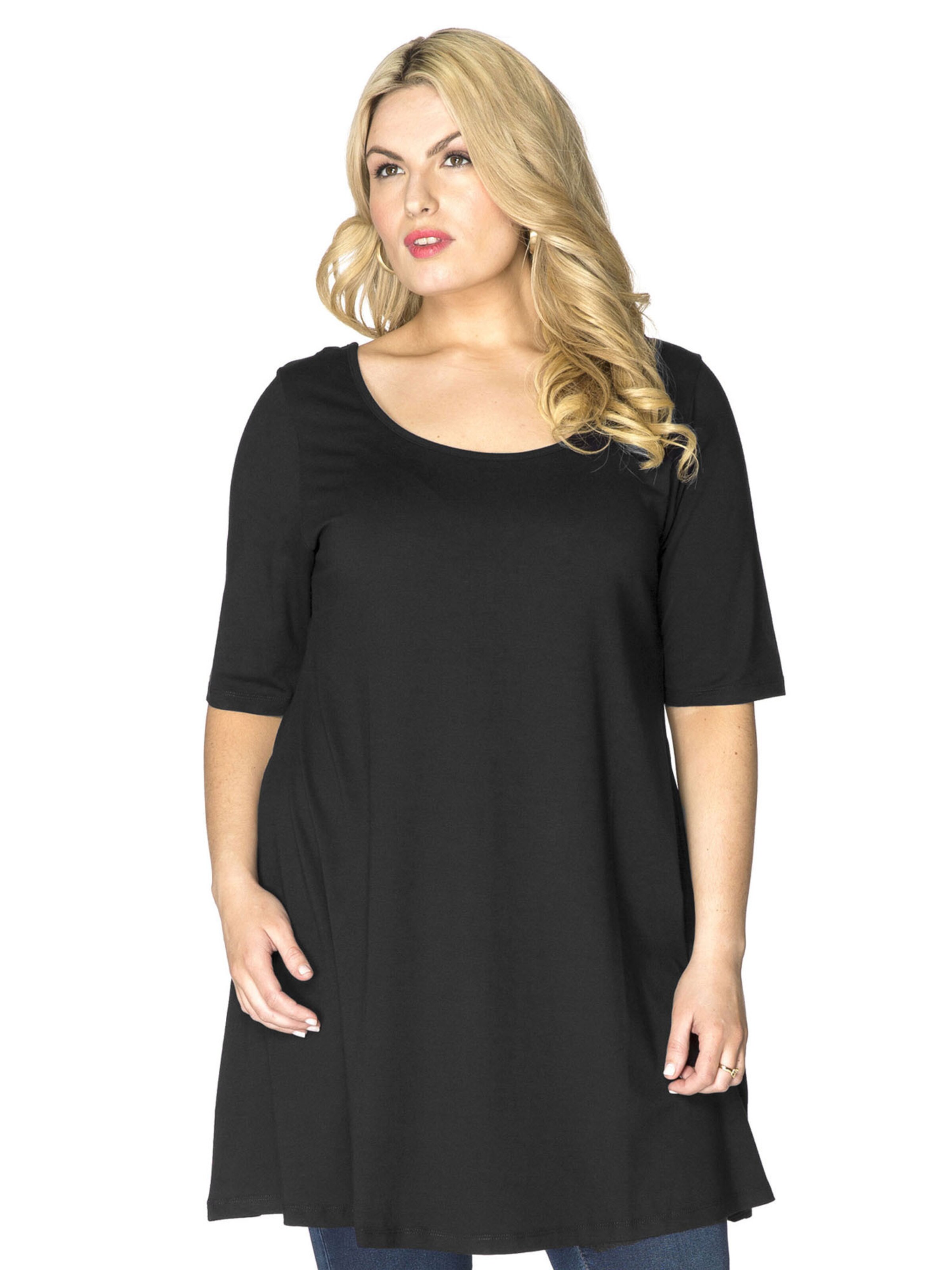 YOEK Shirt 'ELLA' in Zwart: voorkant