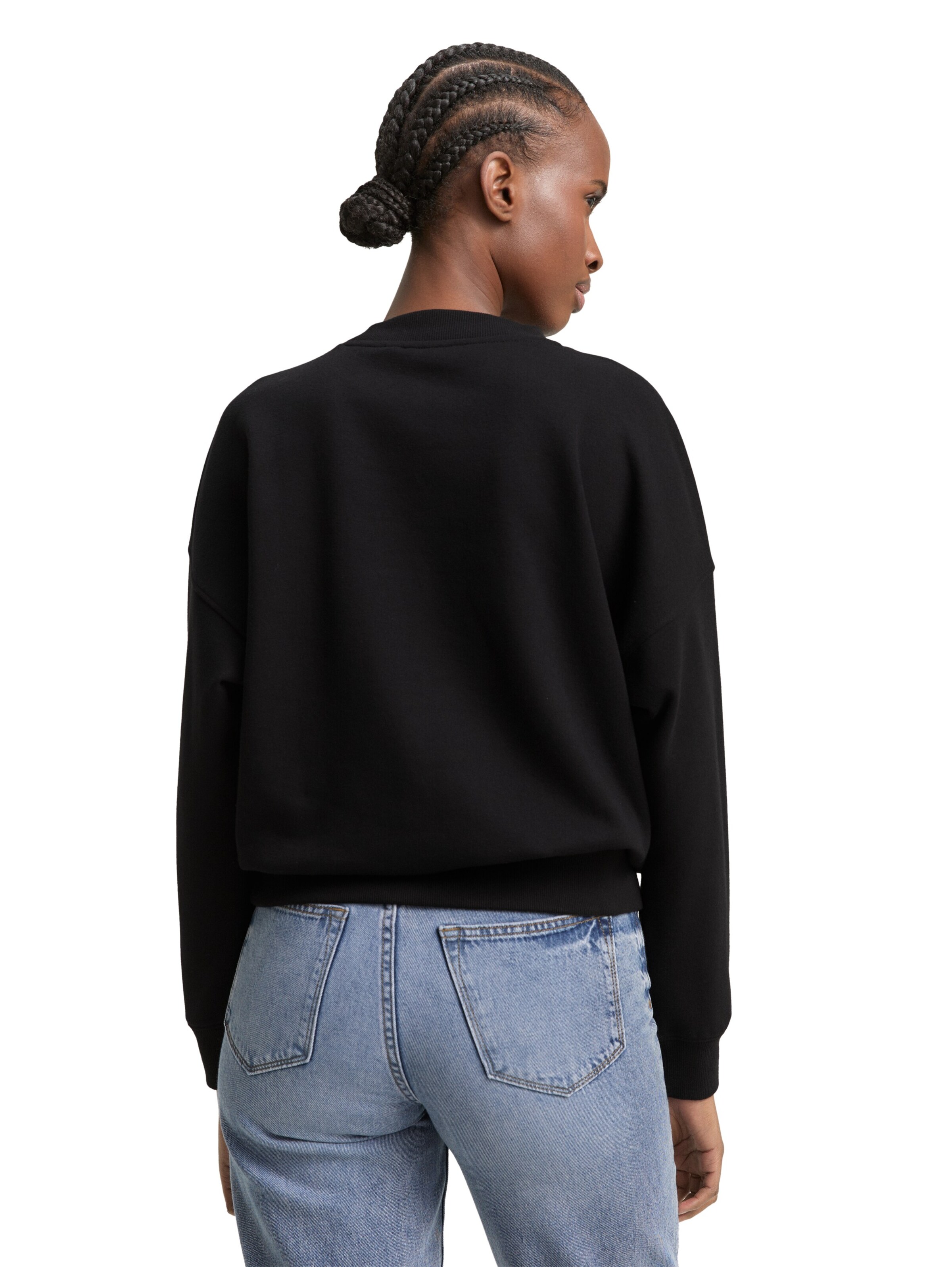TOM TAILOR DENIM Sweatshirt in Black