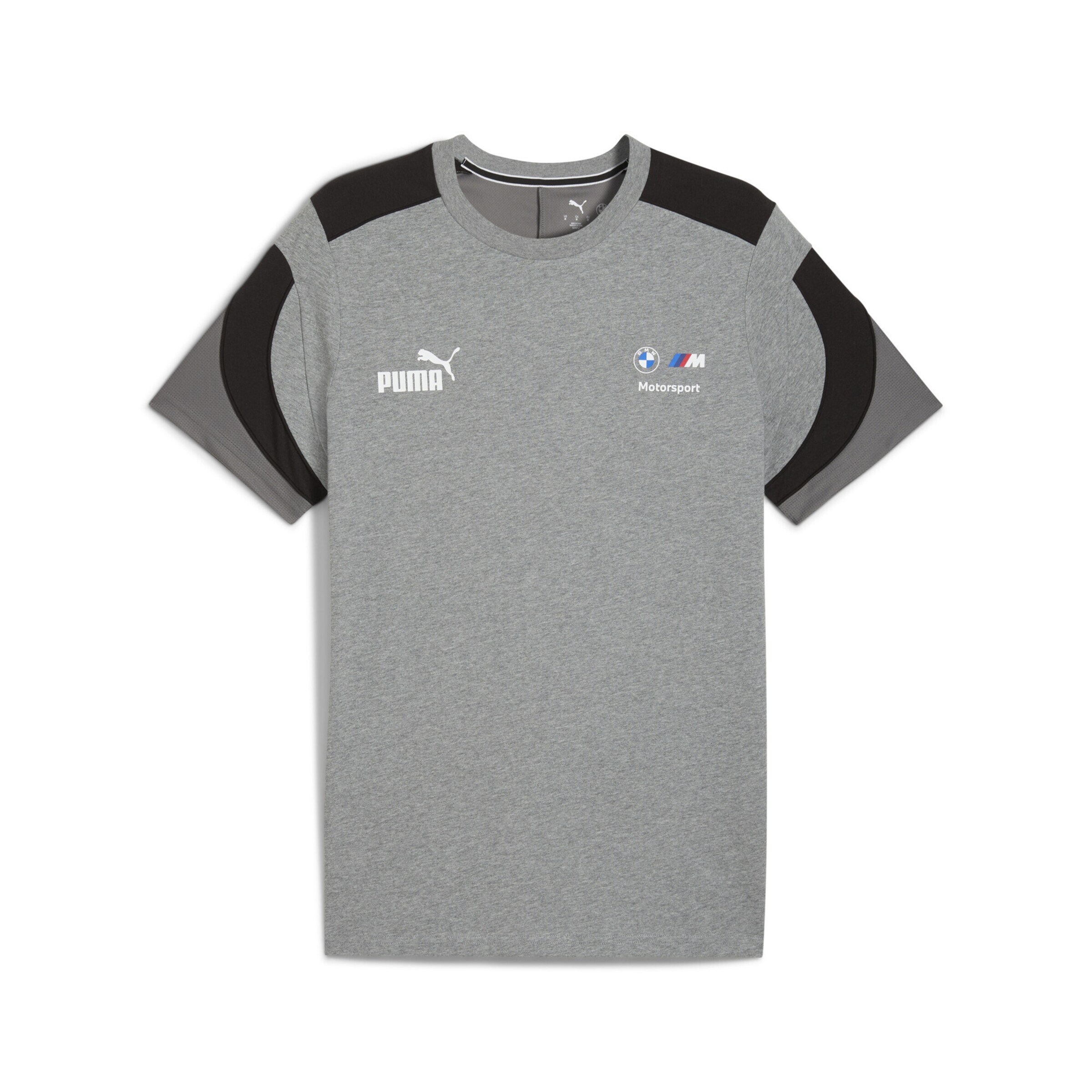 PUMA T-Shirt 'BMW MMS MT7+' in grau / schwarz / weiß, Produktansicht