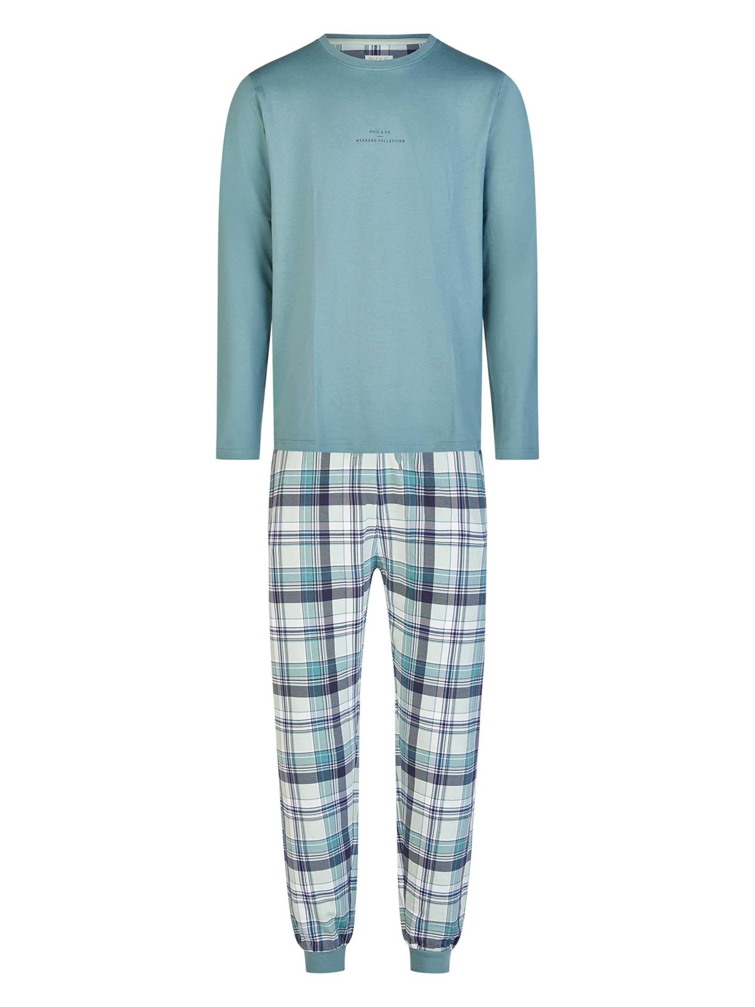 Phil & Co. Berlin Pyjama 'Weekend Collection' in Blau: Vorderseite
