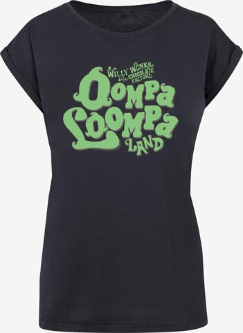ABSOLUTE CULT Shirt 'Willy Wonka And The Chocolate Factory - Oompa Loompa Land' in Blauw: voorkant