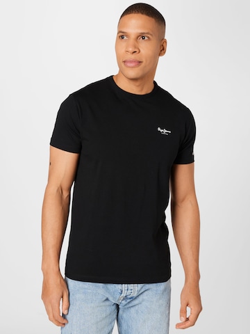 Tricou de la Pepe Jeans pe negru: față