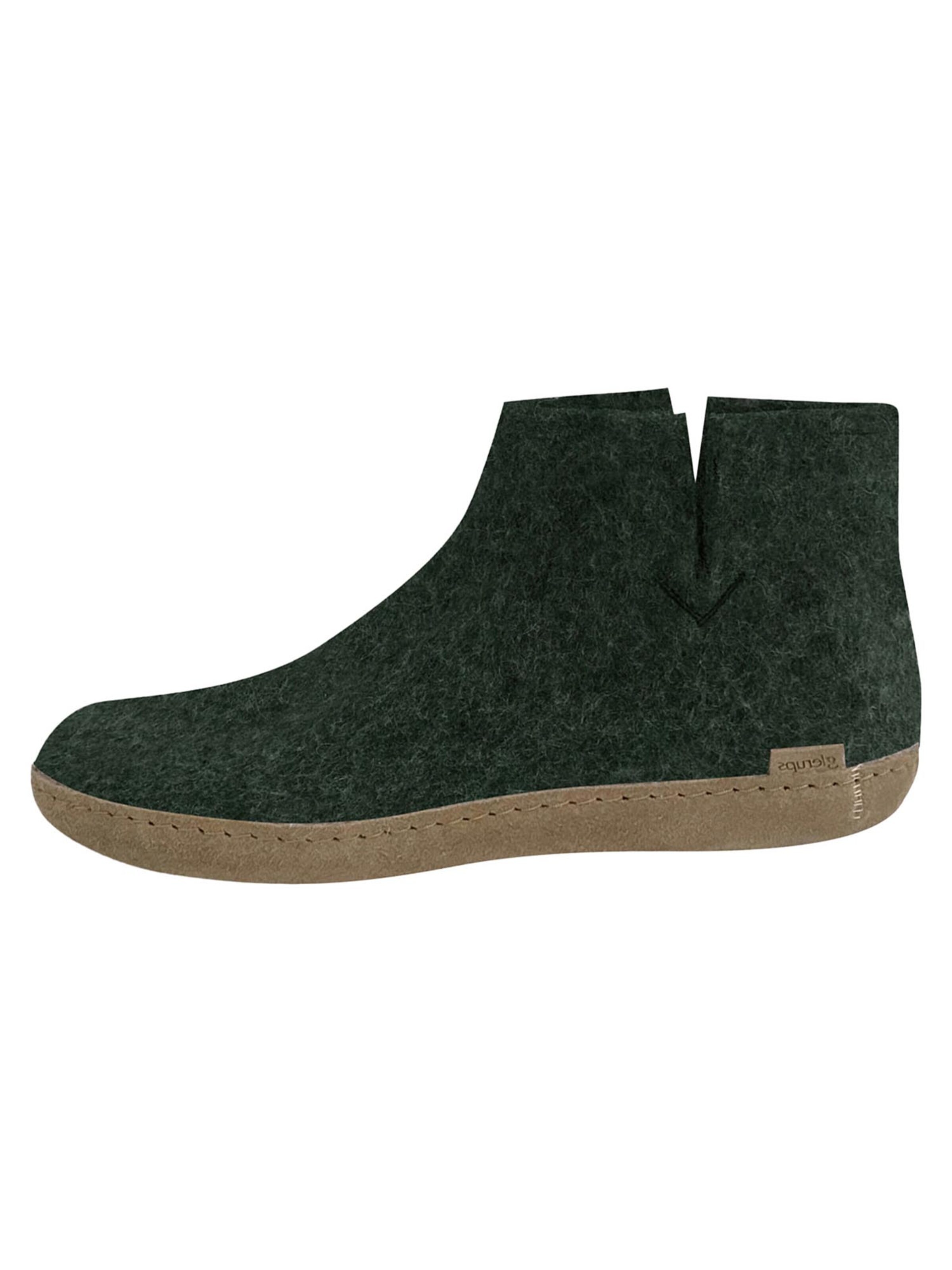 Glerups Slipper 'Ledersohle' in Green: front