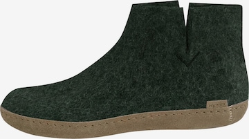 Glerups Huisschoenen 'Ledersohle' in Groen: voorkant