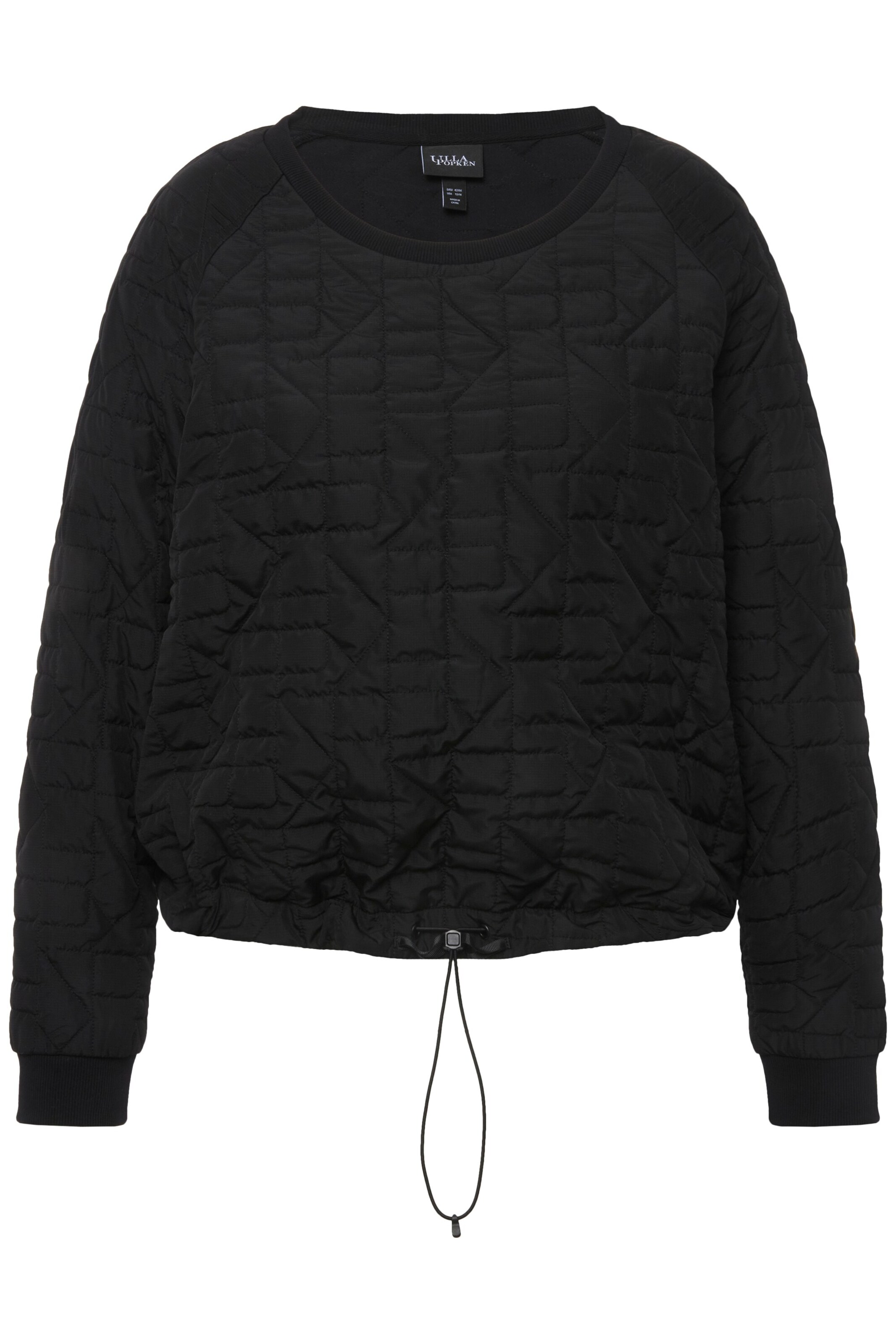 Ulla Popken Sweatshirt in Zwart: voorkant