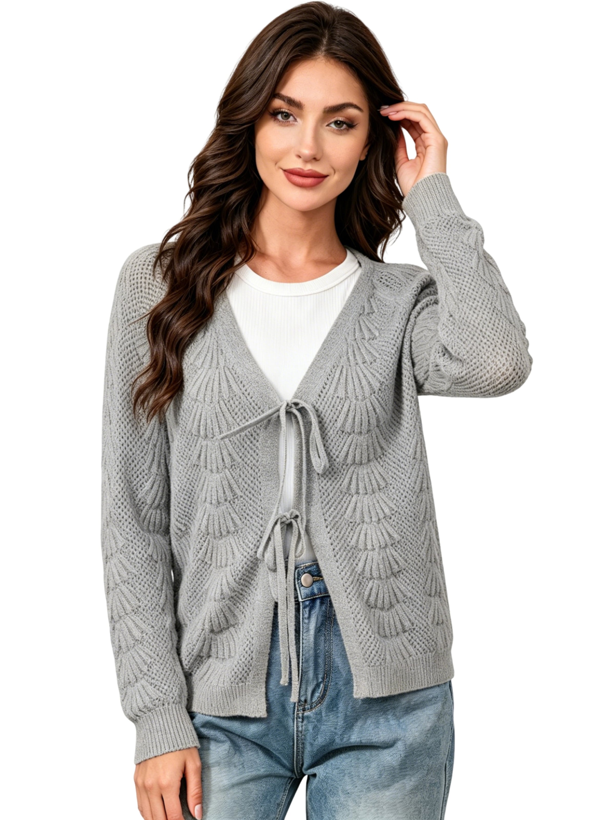 KoJooin Strickjacke‌‌‌‌‌‌‌ in Grau: Vorderseite
