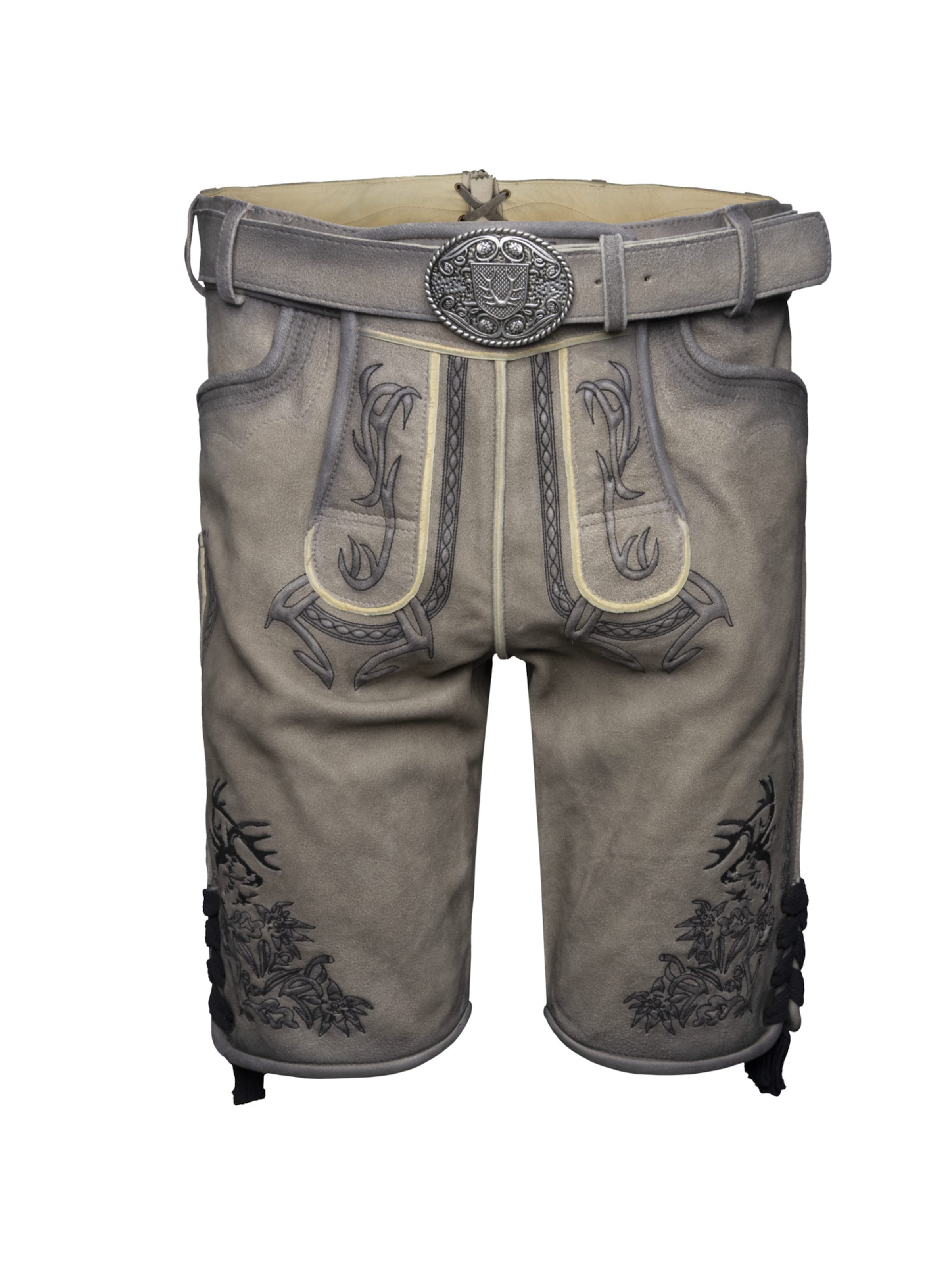 Regular Pantalon folklorique 'Kaui' Krüger Buam en gris : devant