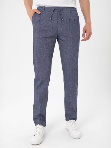 Coupe slim Pantalon à pince By Diess Collection en bleu : devant
