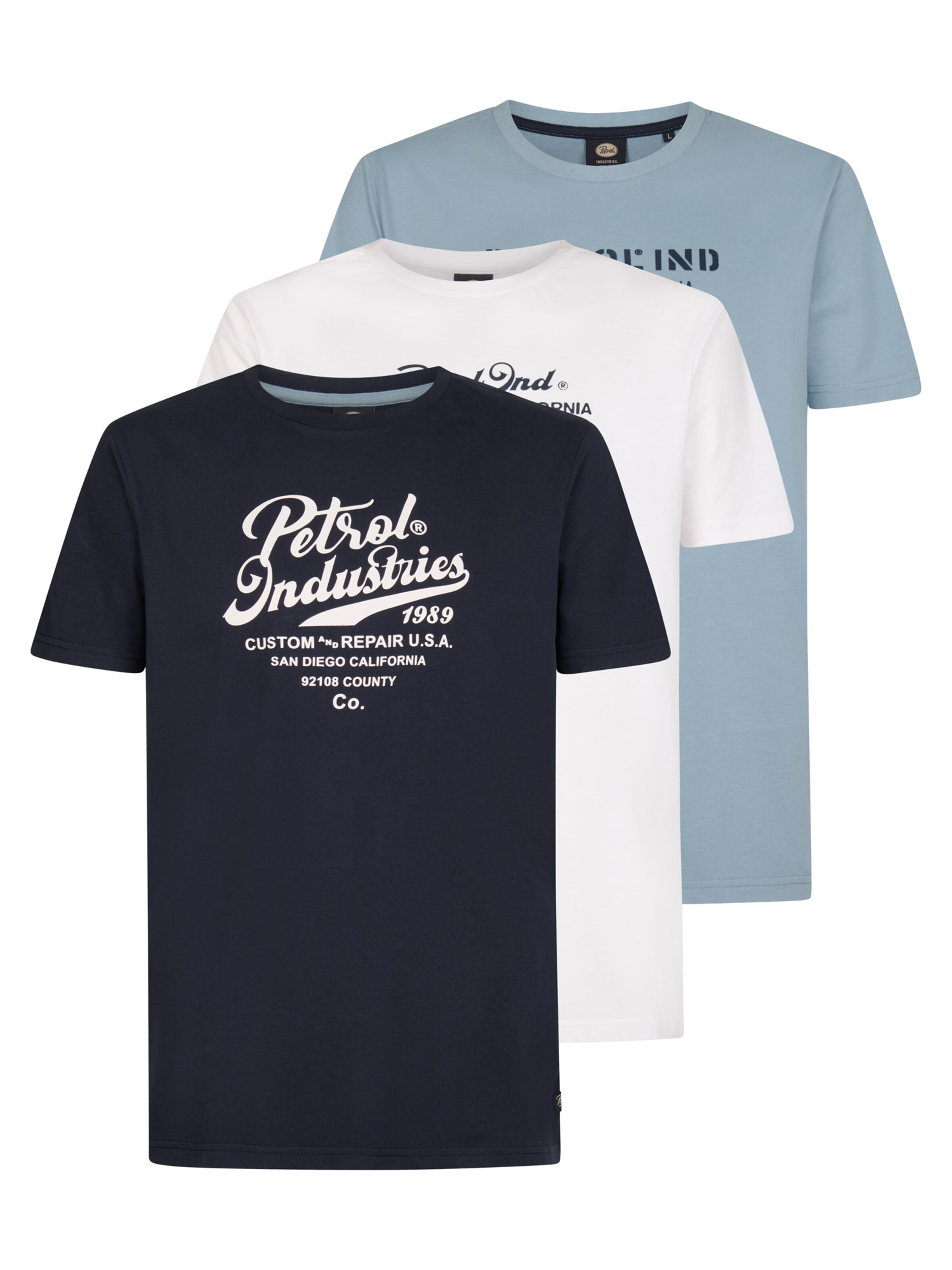 Petrol Industries Shirt in blau / schwarz / weiß, Produktansicht