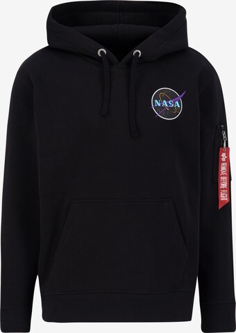 ALPHA INDUSTRIES Tréning póló 'Space Shuttle' - fekete: elől