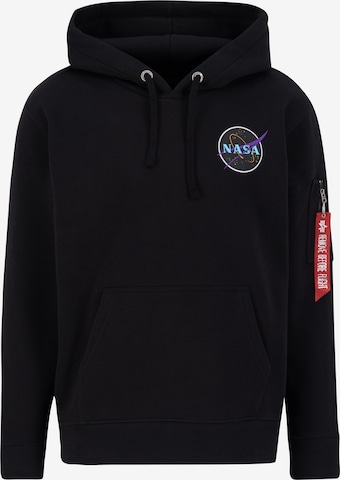 ALPHA INDUSTRIES Sweatshirt 'Space Shuttle' in Zwart: voorkant