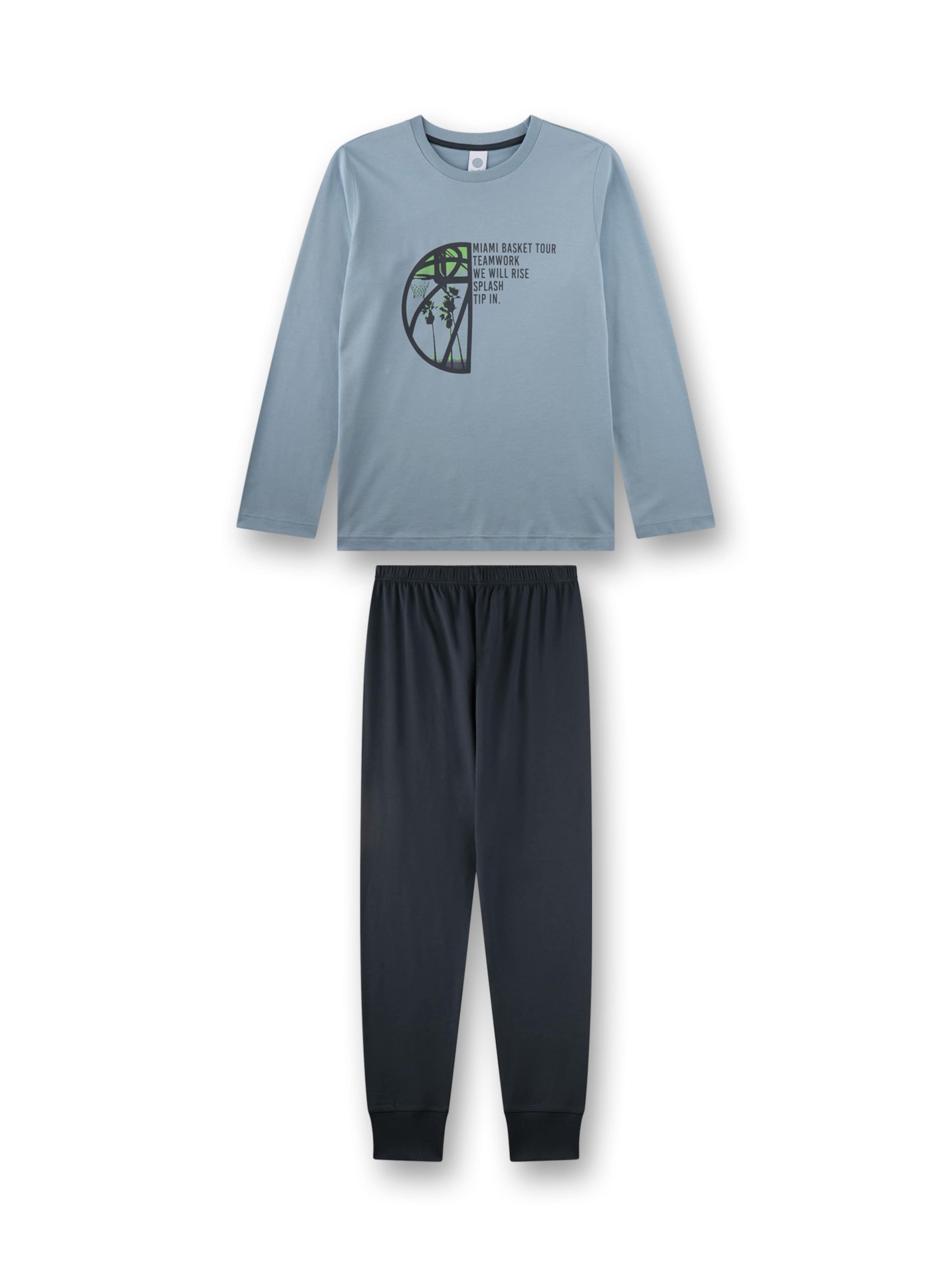 Sanetta Schlafanzug 'Basketball' in Blau: Vorderseite