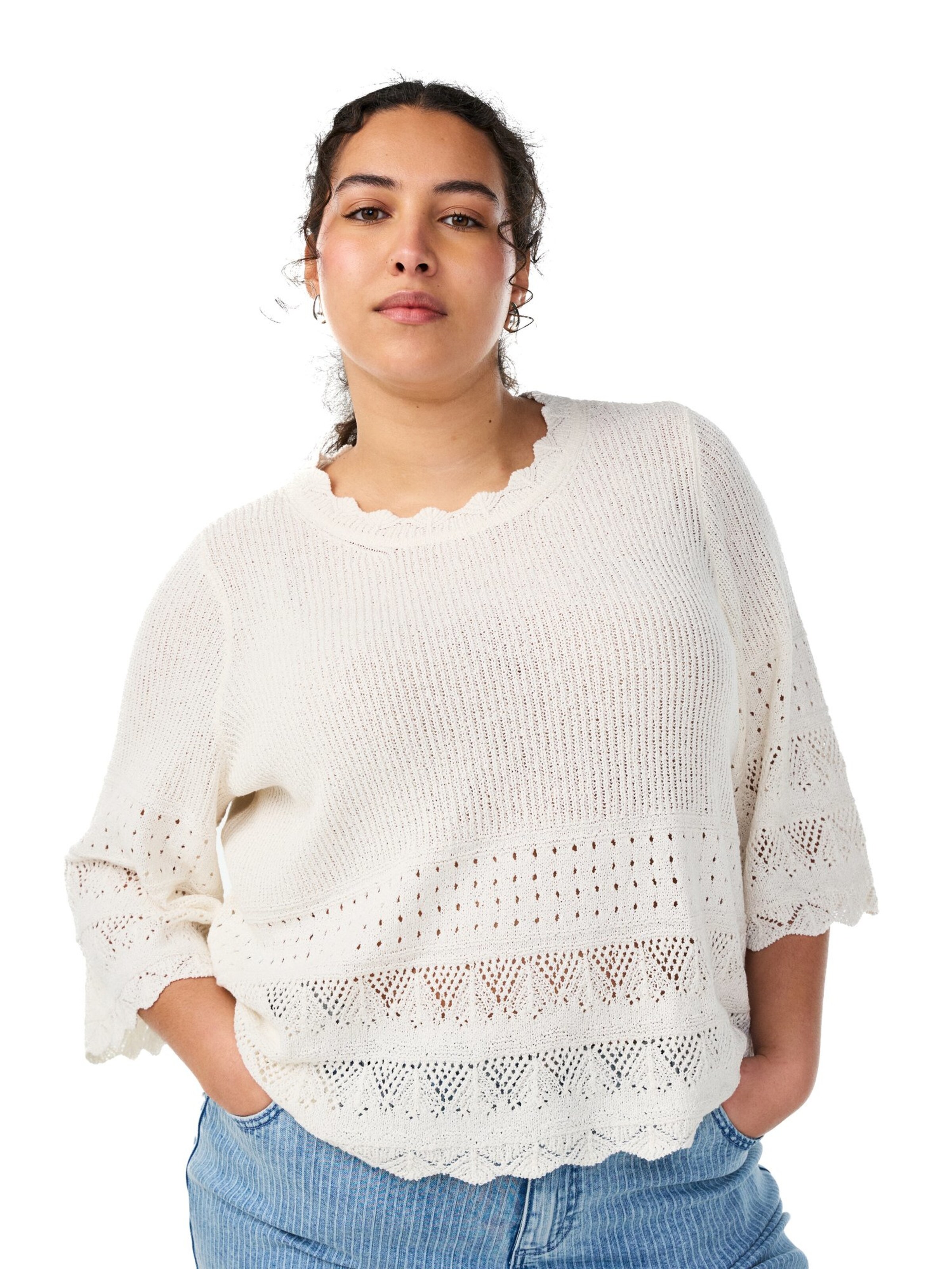 Pull-over 'MFREYA' Zizzi en blanc