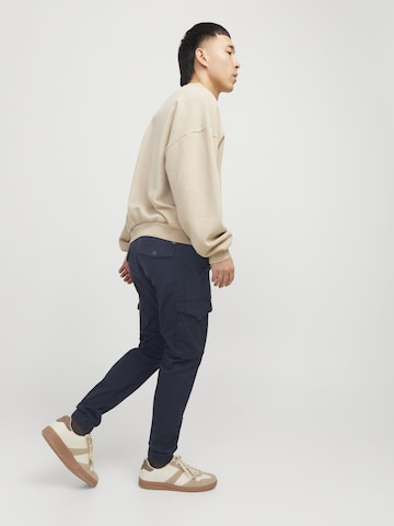 JACK & JONES Tapered Cargobroek 'JJIPAUL JJFLAKE' in Blauw