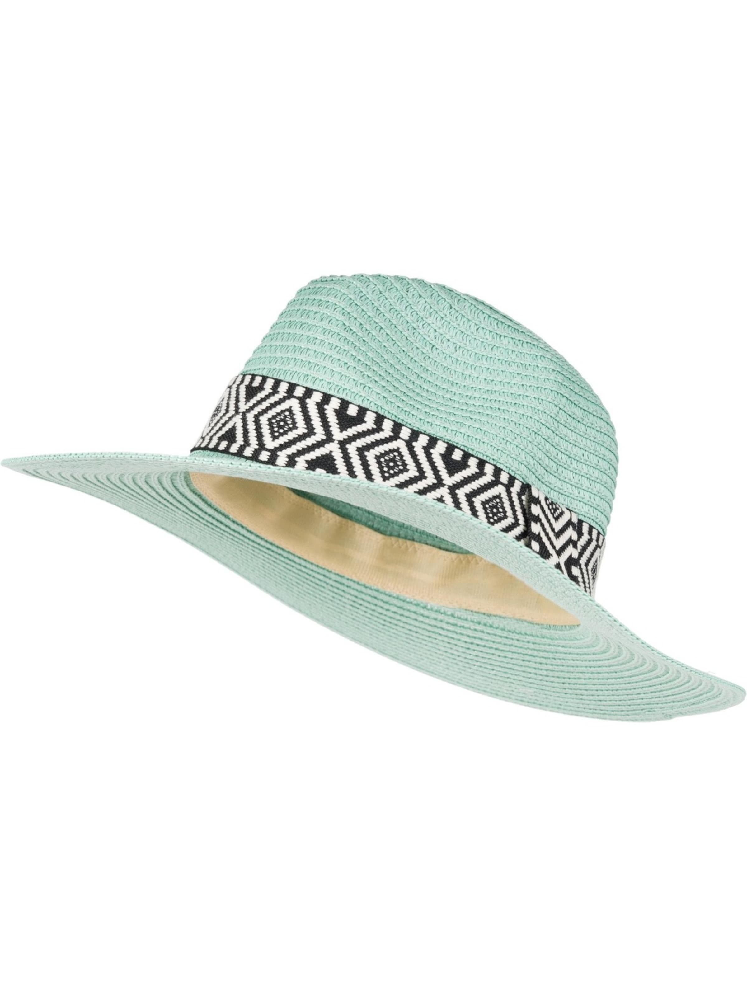 styleBREAKER Hut 'Panama Strohhut Hutband Azteken Muster'‌‌‌‌‌‌‌ in Blau: Vorderseite