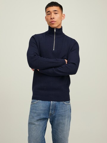 JACK & JONES Sweater 'Perfect' in Blue: front