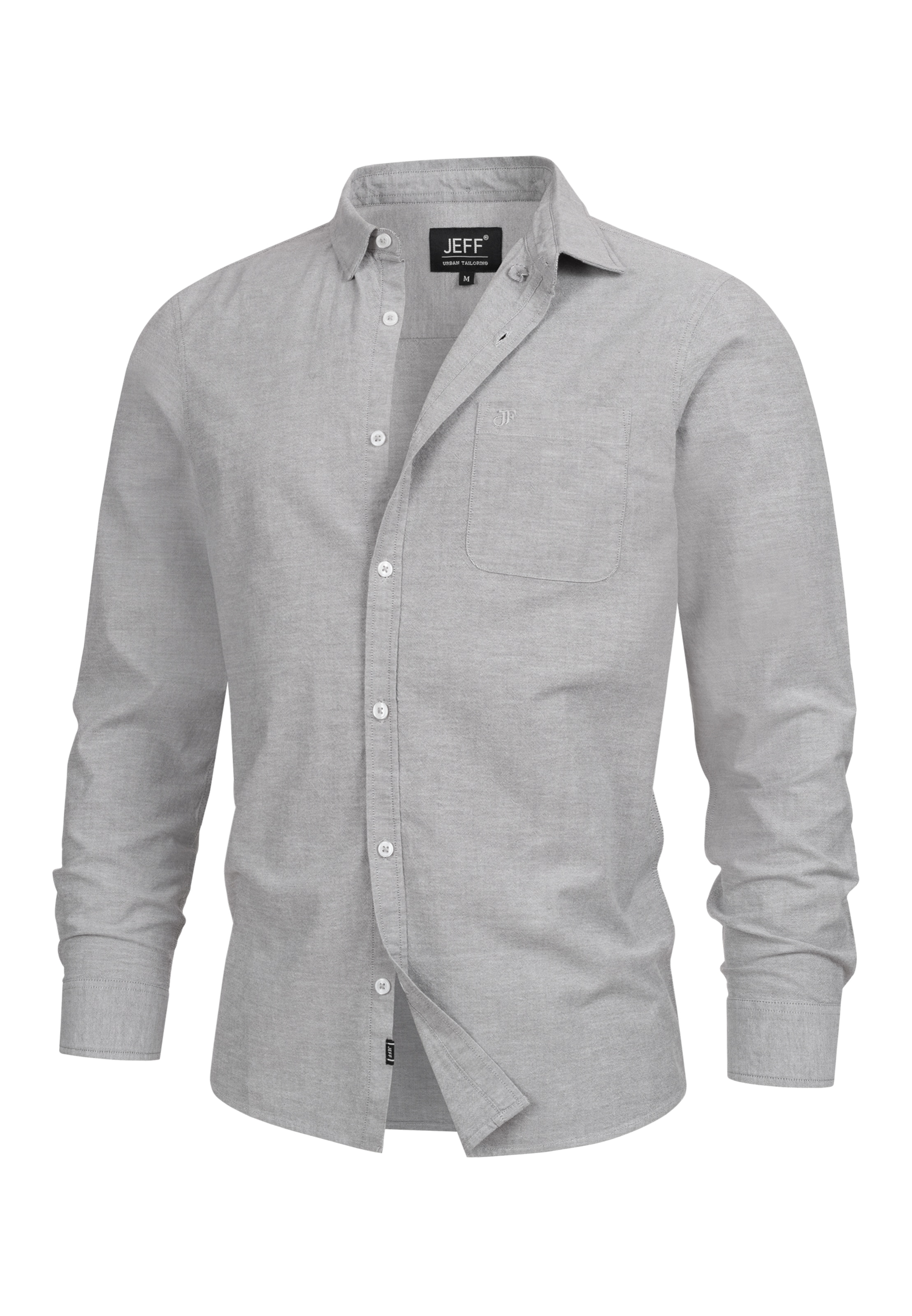 JEFF Button Up Shirt 'Silvwin' in Grey: front
