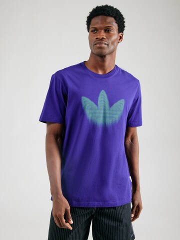 ADIDAS ORIGINALS Μπλουζάκι 'Skeleton Trefoil' σε λιλά: μπροστά