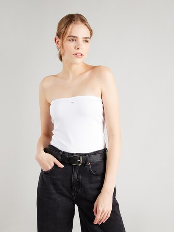 Top 'ESSENTIAL' di Tommy Jeans in bianco: frontale