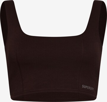 Bustier Soutien-gorge de sport Superdry en marron : devant