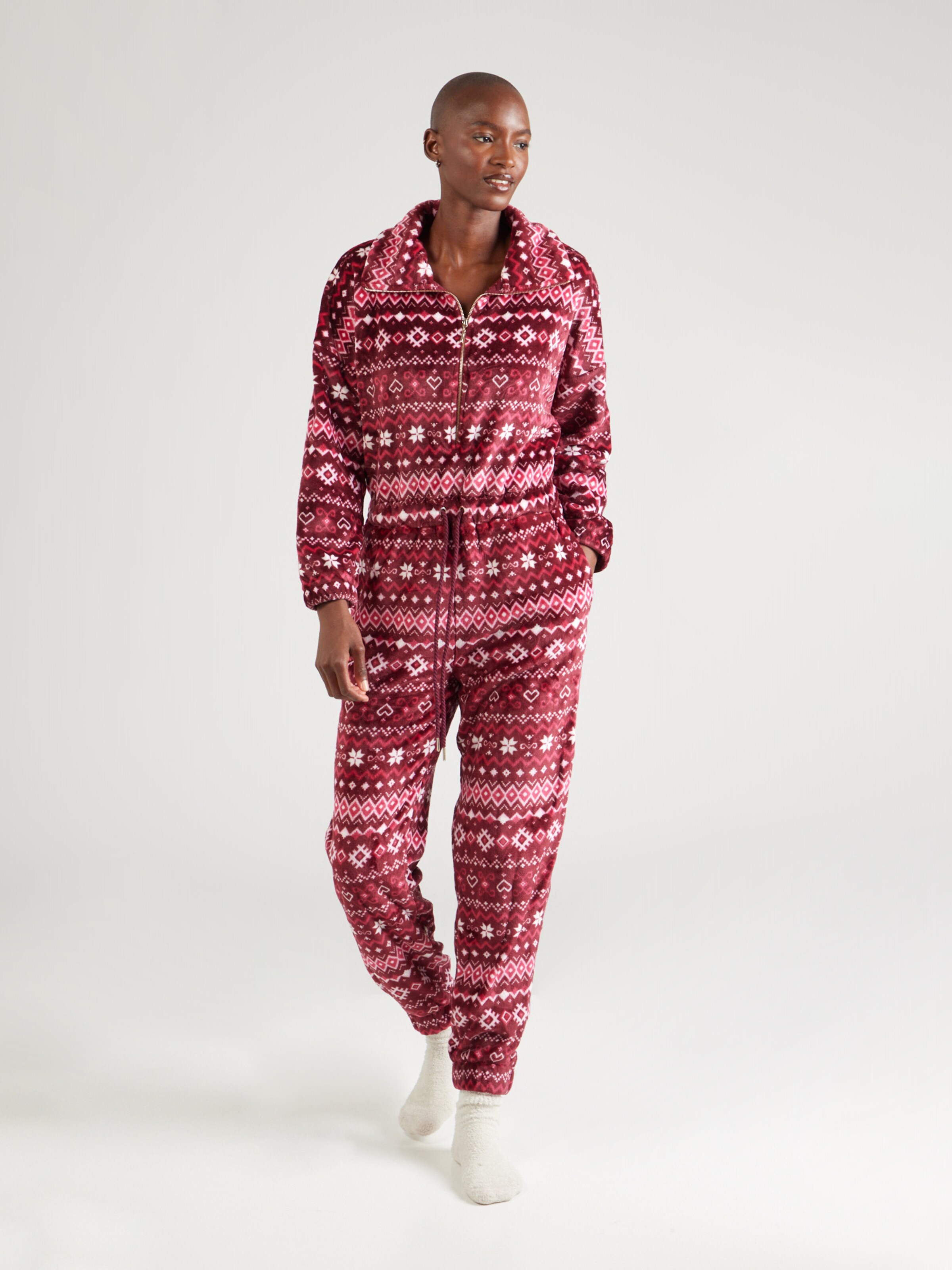 Hunkemoller Pyjama in Grenadine Burgunder ABOUT YOU