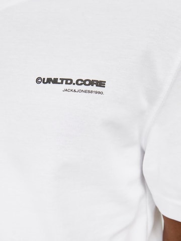 JACK & JONES Shirt 'JCOAERO PRINT TEE SS CREW NECK' in White