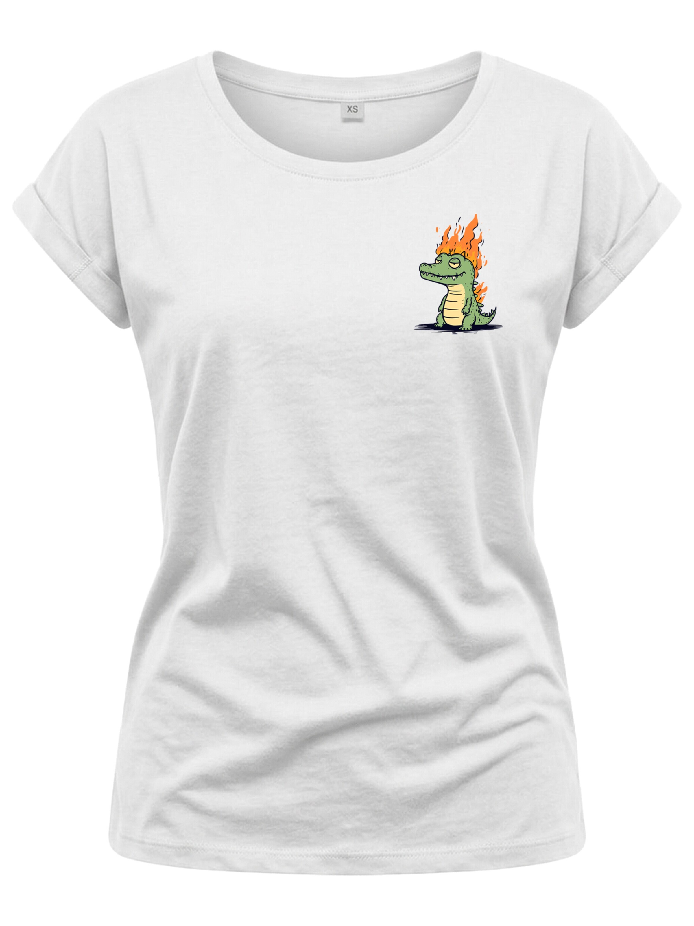 MAKAYA Shirt 'Krokodil' in White: front