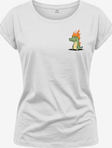 MAKAYA Shirt 'Krokodil' in White: front