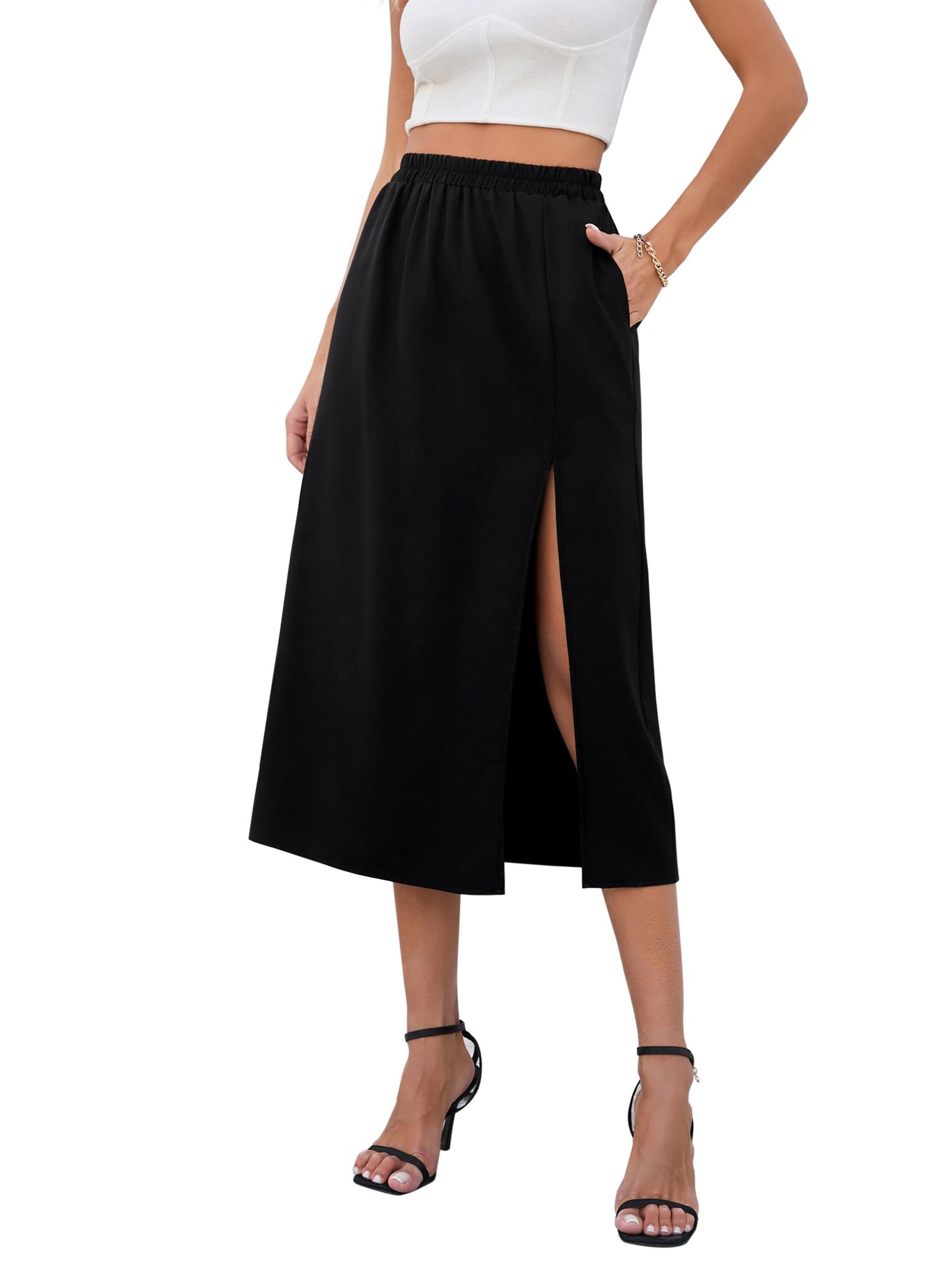 Yesfashion Spódnica w kolorze czarny: przód