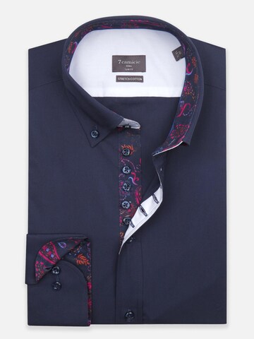 Camicia 'Donatello Iconic Poplin Stretch Man Shirt Red' di 7Camicie in blu: frontale