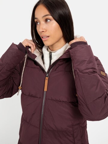 CAMEL ACTIVE Langer Puffermantel mit gefütterter Kapuze in Rot