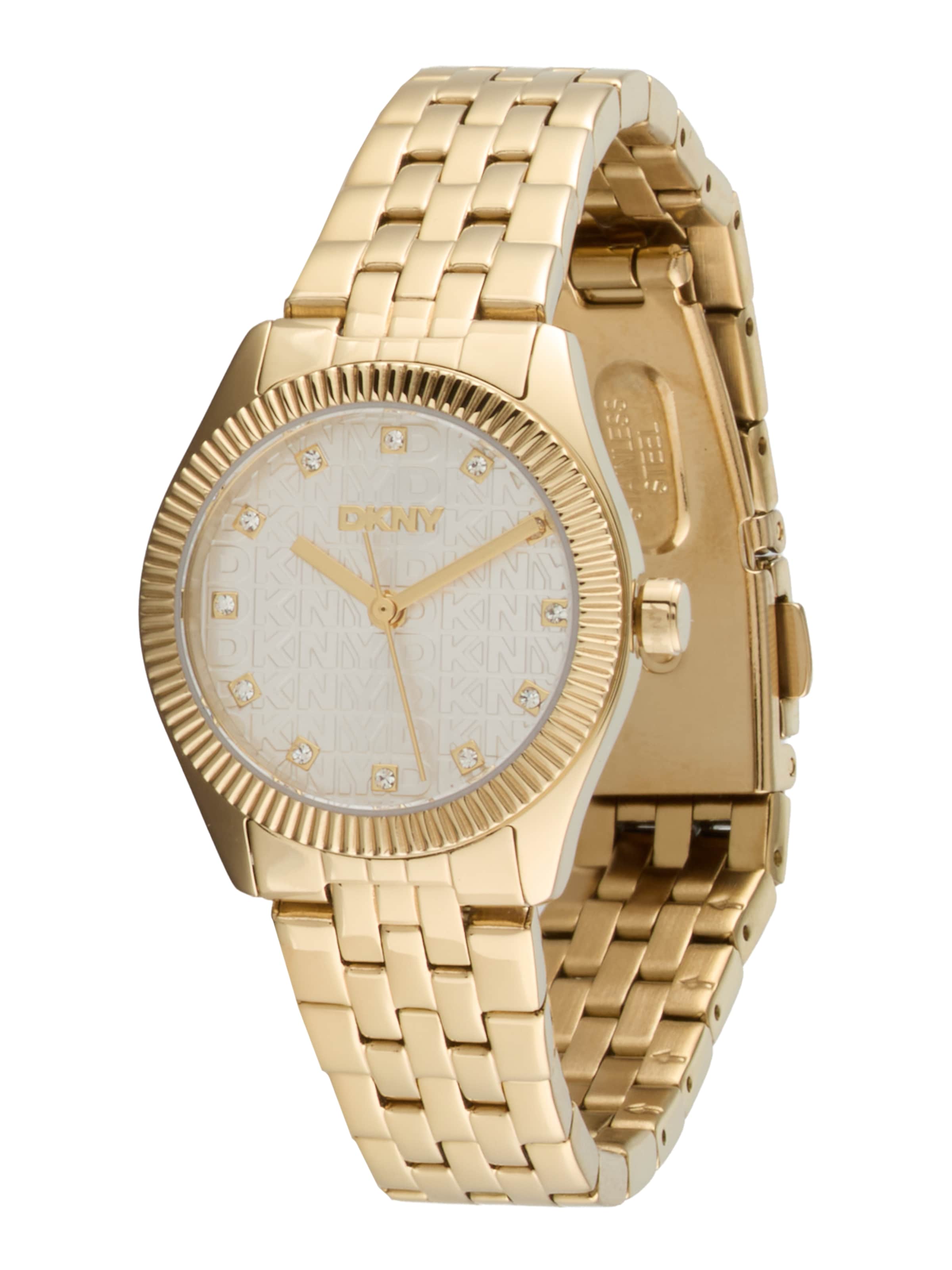 Montre à affichage analogique DKNY en or : devant