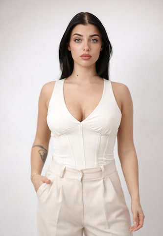 Elara Bluse in Beige: Vorderseite