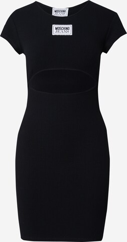 Rochie de la Moschino Jeans pe negru: față